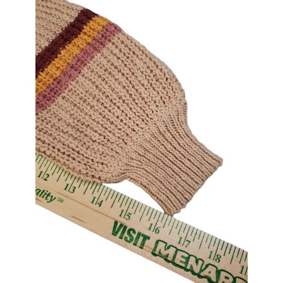 NWT sisstrEvolution Tan Striped Cotton Long Sleeve Sweater Size S - Picture 10 of 11